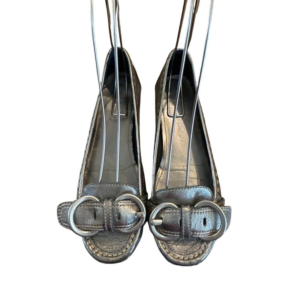 Women’s Coach Pewter Leather Loafer. Size 6.5